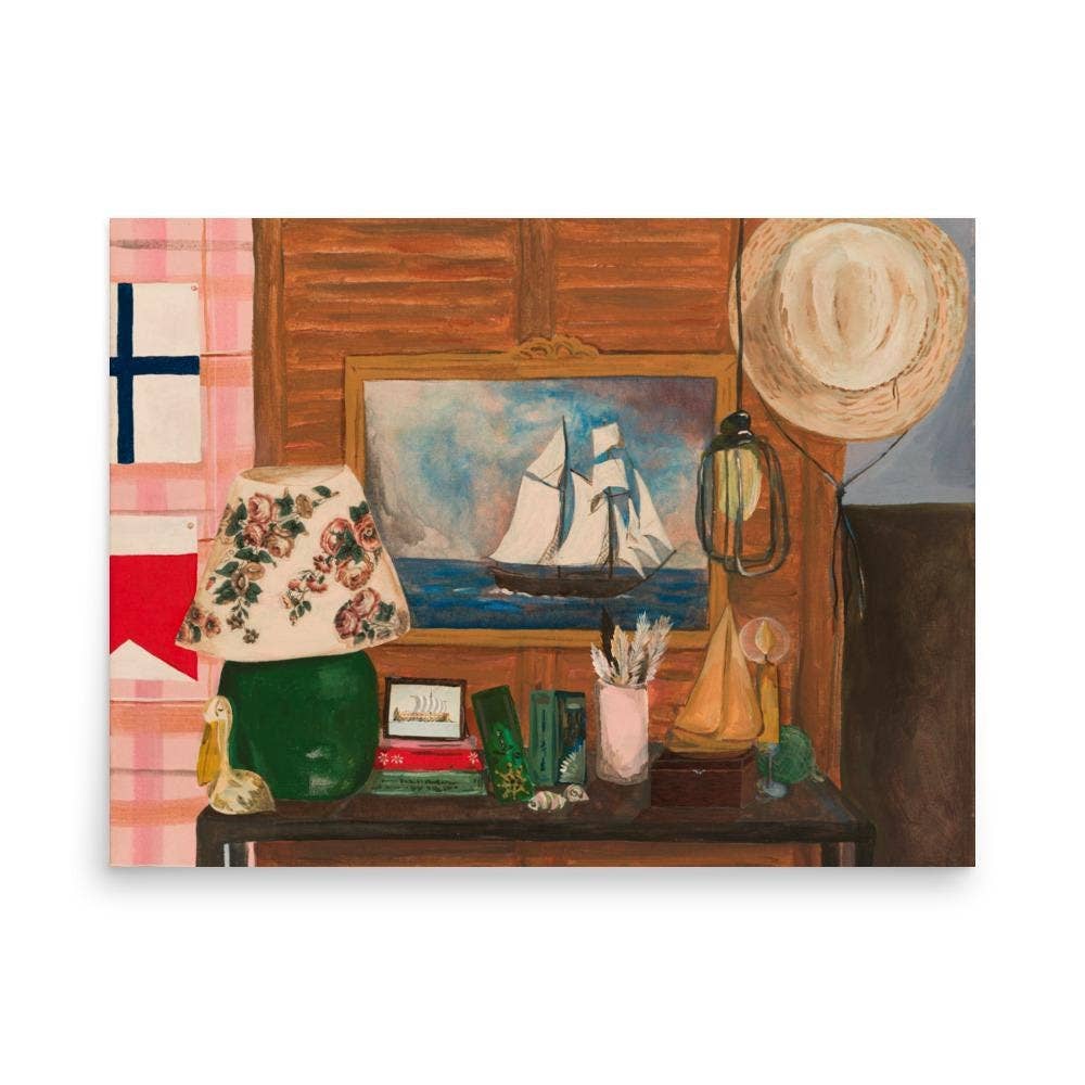 Retro Beach House Art Print