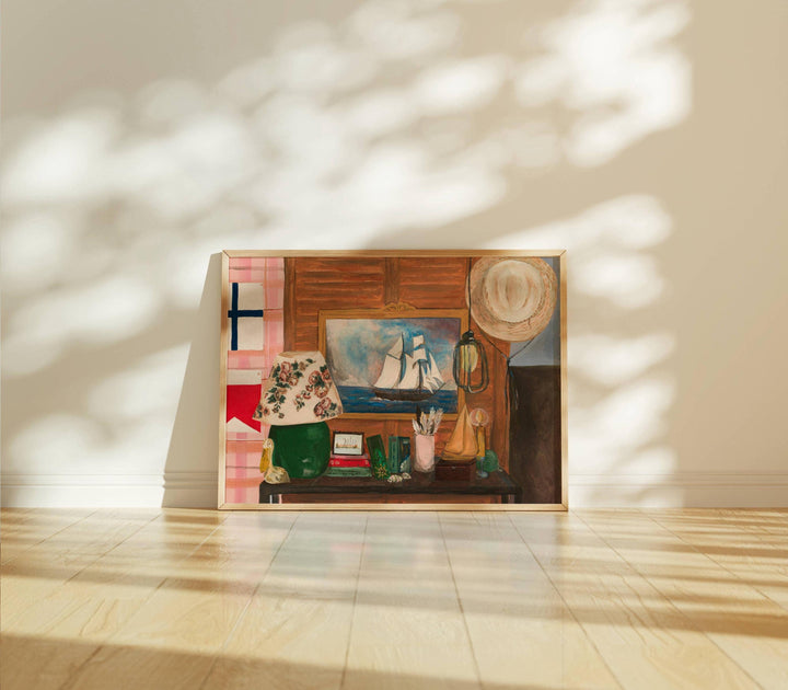 Retro Beach House Art Print
