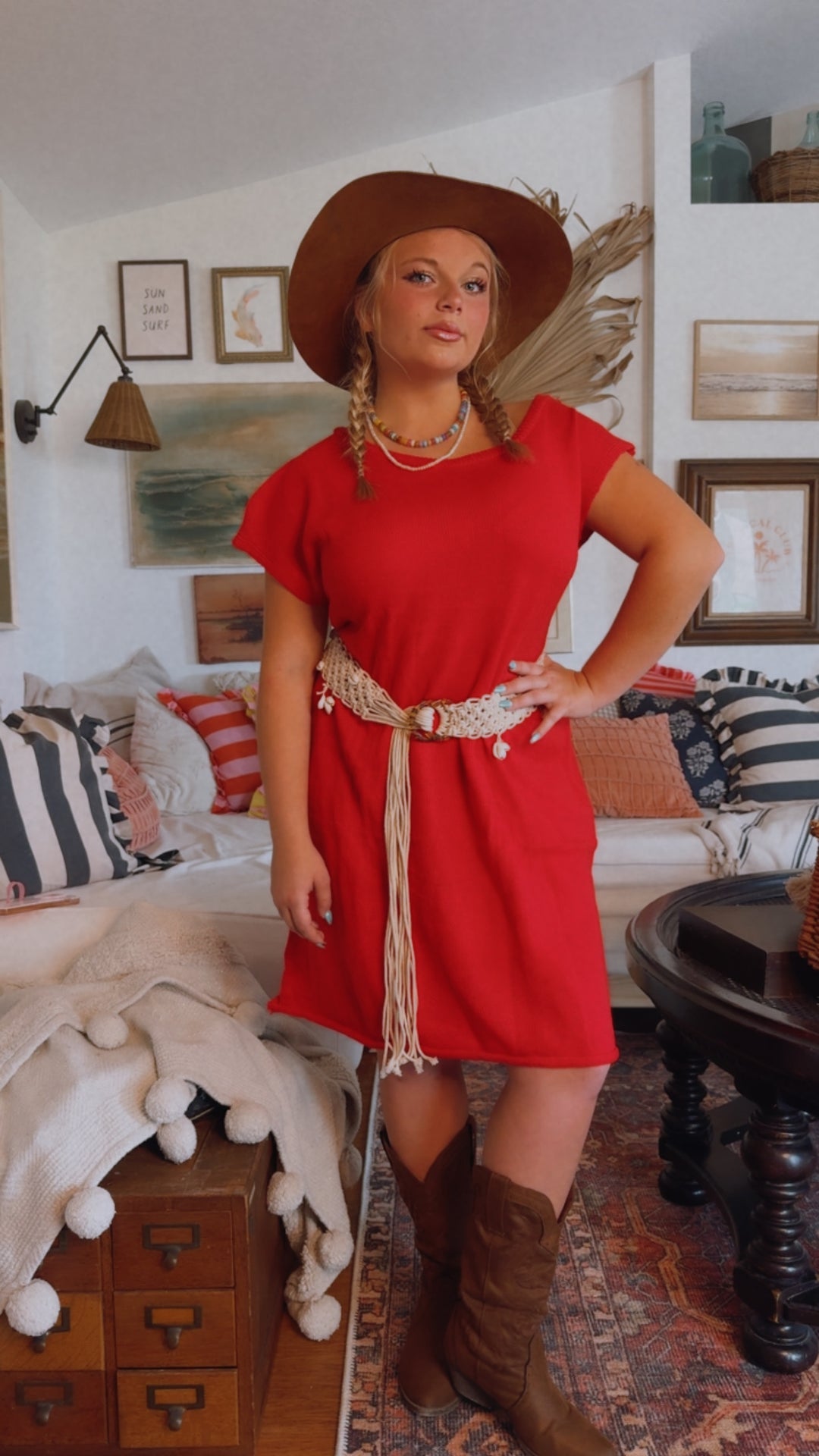 2026 Summer Knit Pullover Slouchy Dress