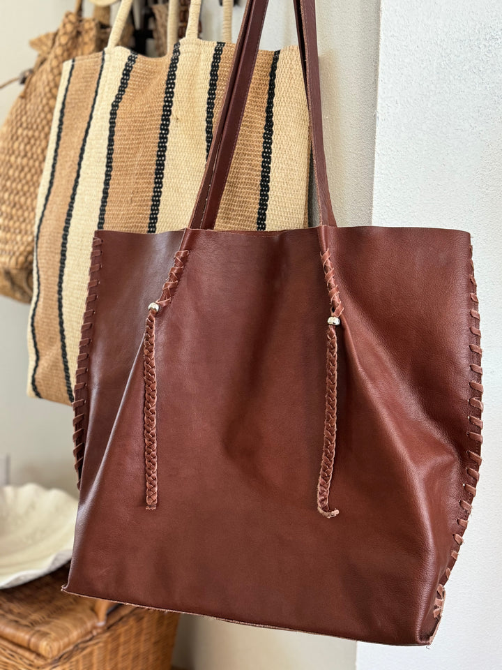 LARGE LEATHER Anthropologie TOTE