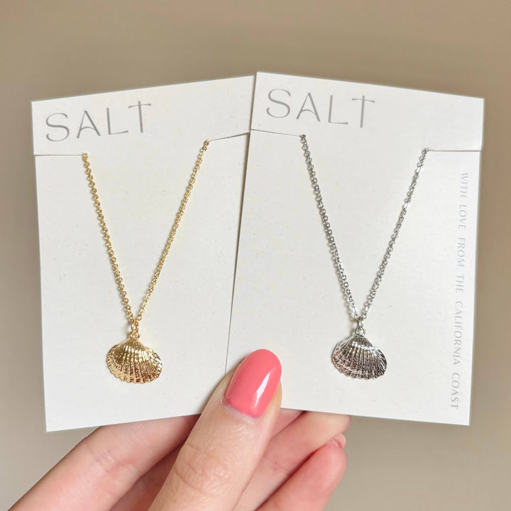 Gold Scallop Seashell Necklace