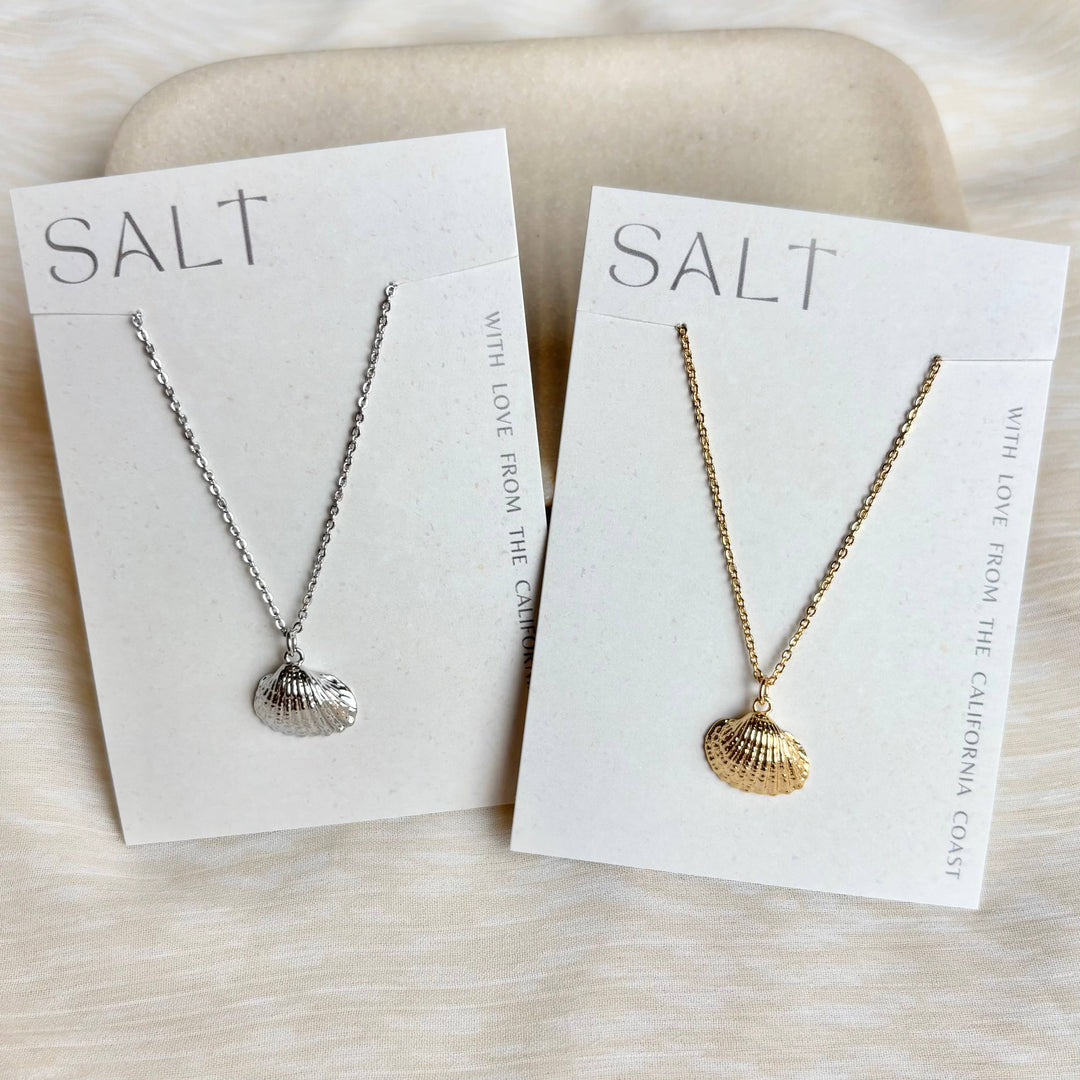 Gold Scallop Seashell Necklace