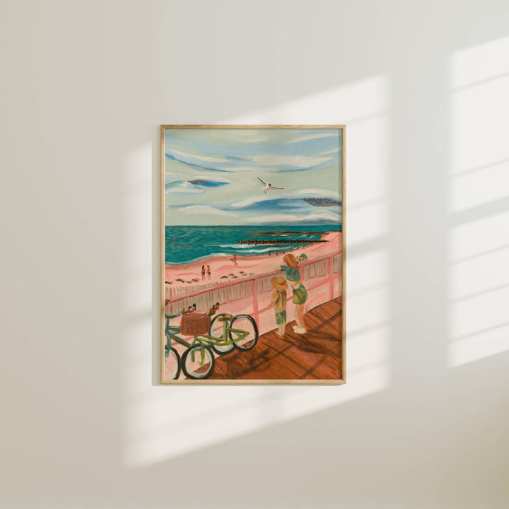 8x10 Coastal Granddaughter Pink Beach Art Print