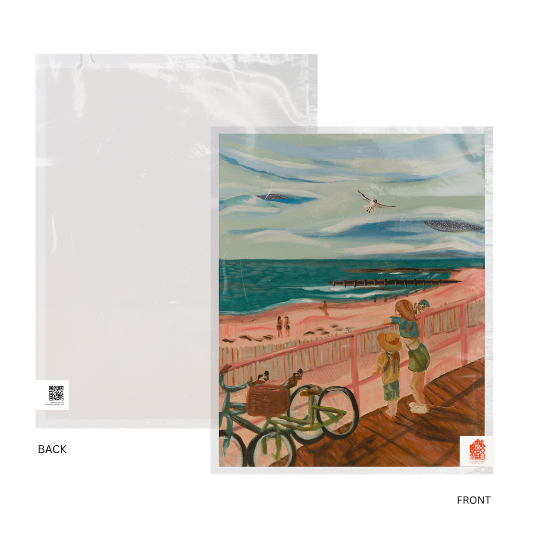 8x10 Coastal Granddaughter Pink Beach Art Print
