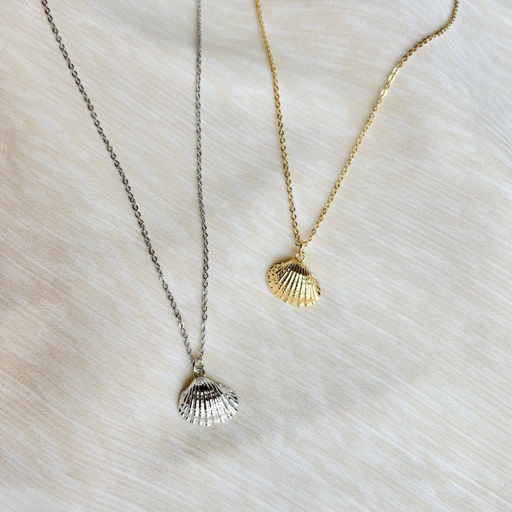Gold Scallop Seashell Necklace