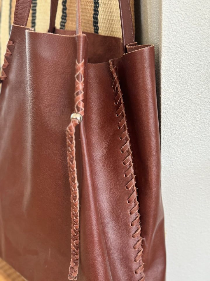 LARGE LEATHER Anthropologie TOTE