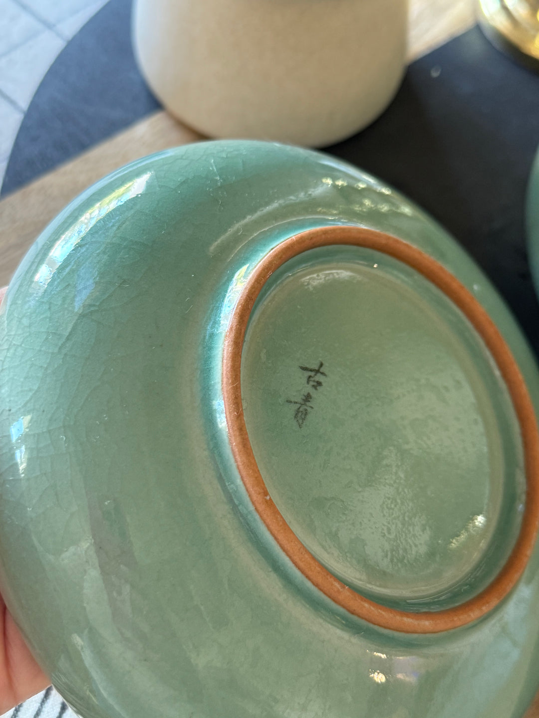 SEA GLASS LIGHT GREEN POTTERY BOWLS