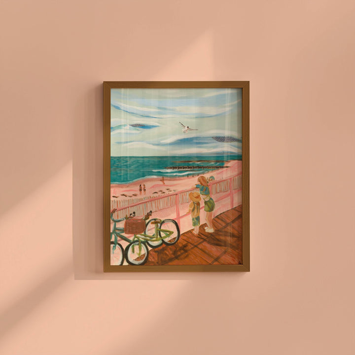 8x10 Coastal Granddaughter Pink Beach Art Print