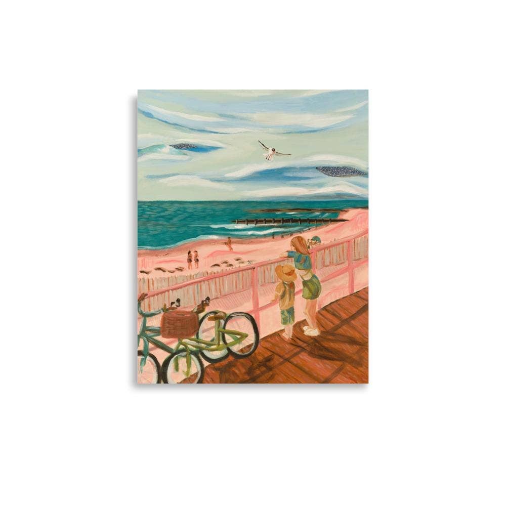 8x10 Coastal Granddaughter Pink Beach Art Print