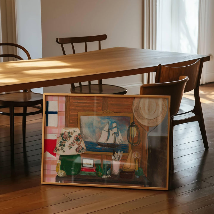 Retro Beach House Art Print
