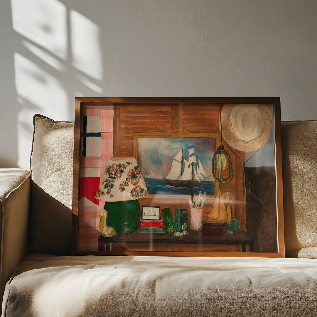 Retro Beach House Art Print